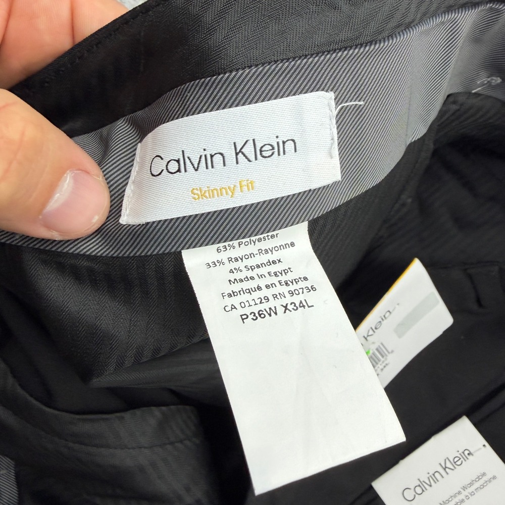 Calvin Klein Jayden Mens Skinny Fit Dress Pants Black 36W x 34L JAYDPJJY0102 NEW - Picture 6 of 9